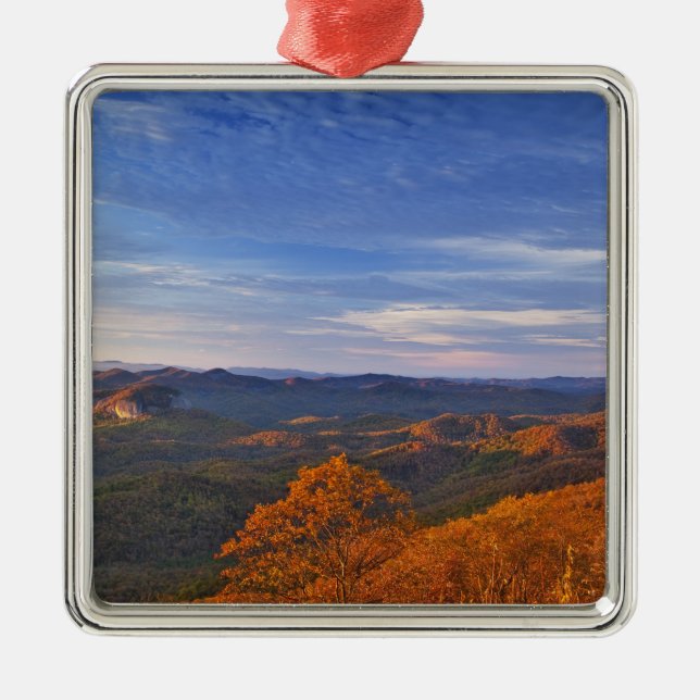 Looking Glass Rock at sunrise in the Pisgah Metal Tree Decoration (Front)