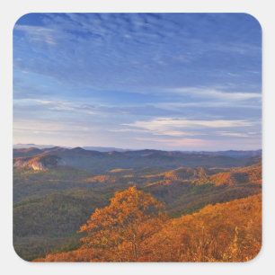 Looking Glass Rock at sunrise in the Pisgah Square Sticker