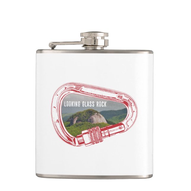 Looking Glass Rock Climbing Carabiner Hip Flask (Front)