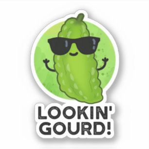 Looking Gourd Cute Cool Veggie Pun Sticker