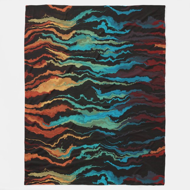Looking into the Fire abstract Fleece Blanket (Front)