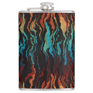 Looking into the Fire abstract Hip Flask