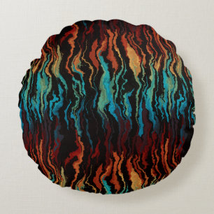 Looking into the Fire abstract Round Cushion