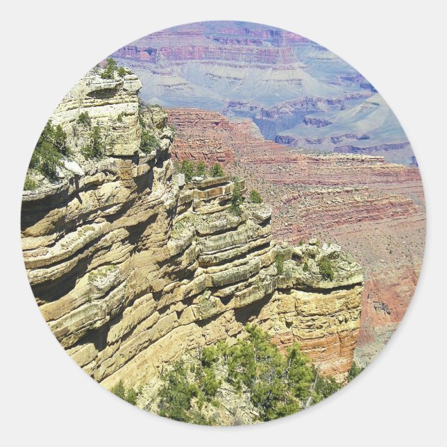 Looking into the Grand Canyon Classic Round Sticker (Front)