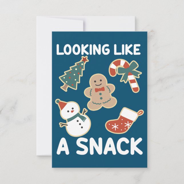 Looking Like A Snack Merry Christmas Santa Snack  Thank You Card (Front)