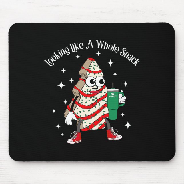 Looking Like A Whole Snack Christmas Tree Snack Ca Mouse Pad (Front)