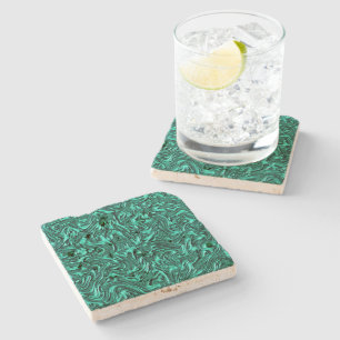 Looking like jade green textured of wall stone coaster