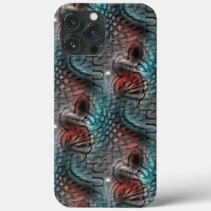 Looking like reptile skin through hammered glass iPhone 13 pro max case