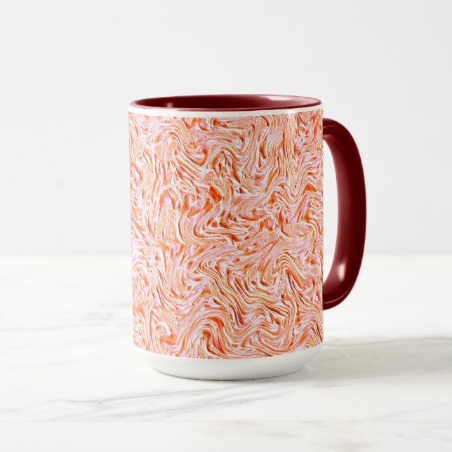 Looking like textured of wall, salmon colour mug (Front Right)