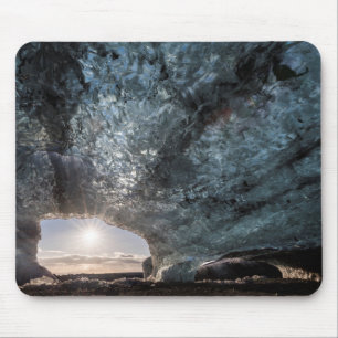 Looking out an ice cave, Iceland Mouse Pad