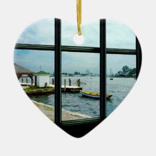 Looking Out At The Sea Mystic CT Ceramic Ornament