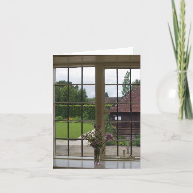 Looking out Jane Austen's Window at Chawton Cottag Card (Front)