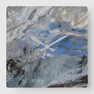 Looking Out Through Thick Ice Square Wall Clock