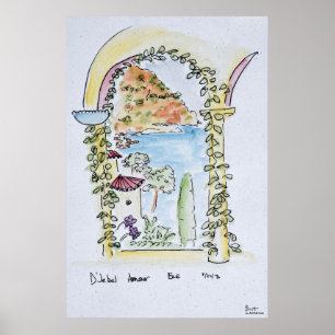 Looking out to the Mediterranean   Eze, France Poster