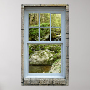 Looking out window West Virginia moss creek Print