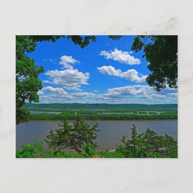 Looking Over the Mighty Mississippi Postcard (Front)