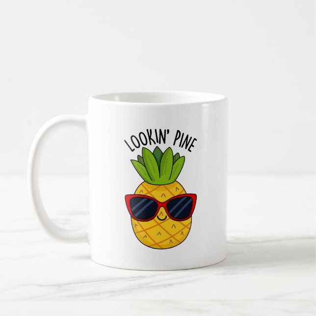 Looking Pine Funny Pineapple Pun  Coffee Mug (Left)