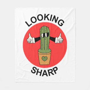 Looking Sharp Cactus Pun Fleece Blanket