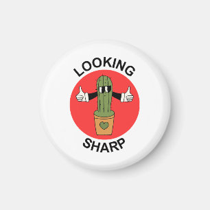 Looking Sharp Cactus Pun Magnet