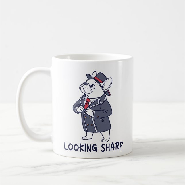 Looking Sharp Dapper French Bulldog Funny Coffee M Coffee Mug (Left)