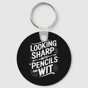 Looking Sharp With Pencils And Wit Key Ring