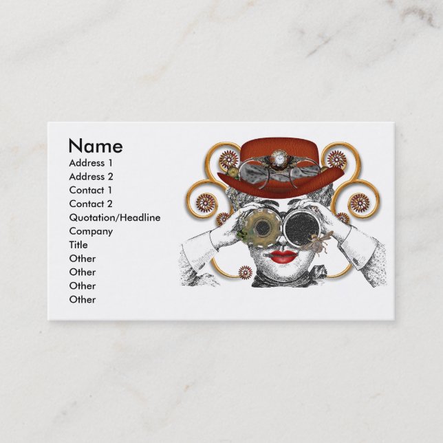 looking steampunked steampunk dude business card (Front)