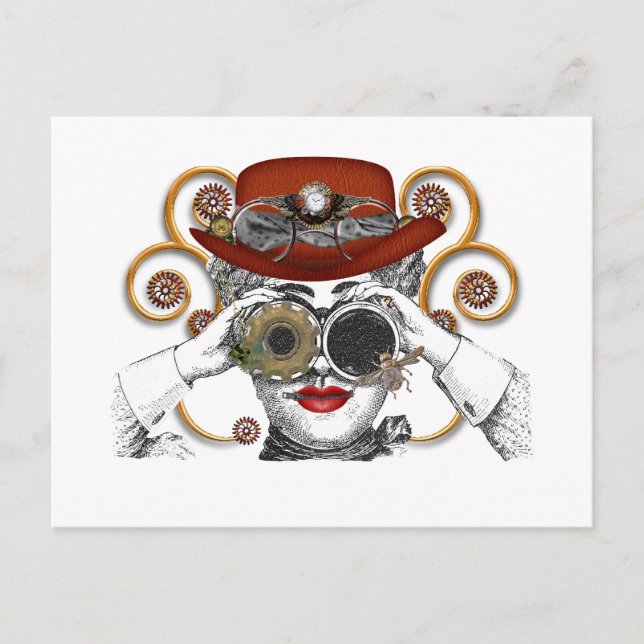 looking steampunked steampunk dude postcard (Front)