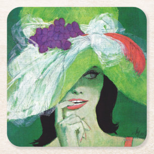 Looking the Other Way Square Paper Coaster