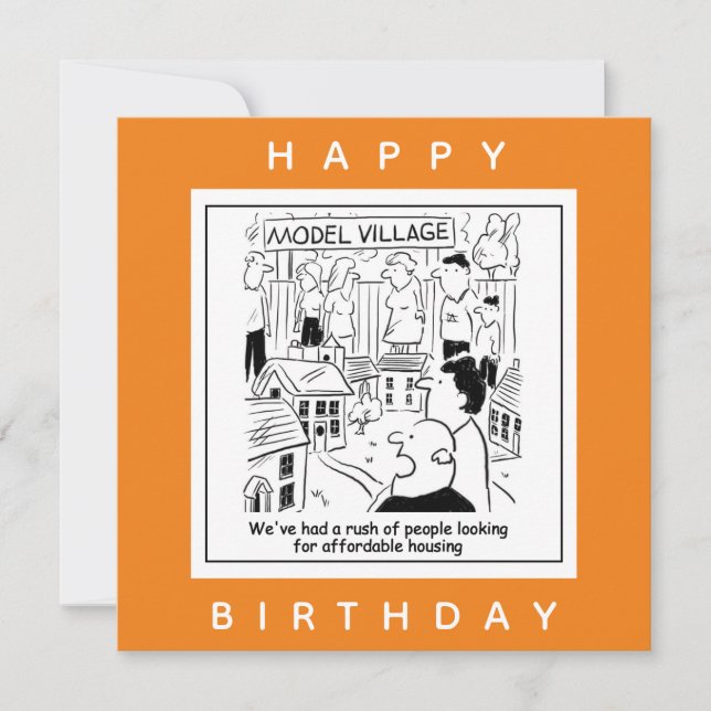 Looking to Buy Affordable Housing Cartoon Card (Front)