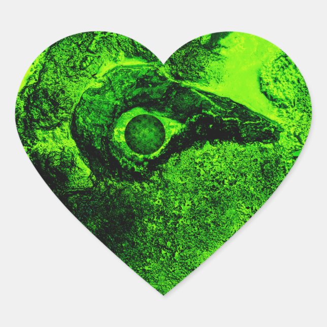 looking to green heart sticker (Front)