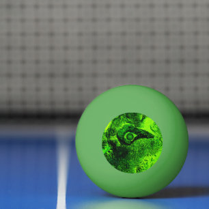 looking to green ping pong ball