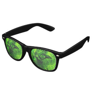 looking to green retro sunglasses