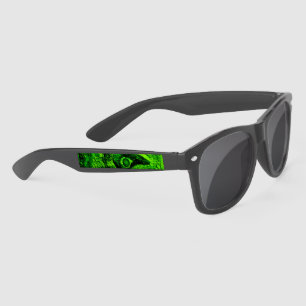 looking to green sunglasses