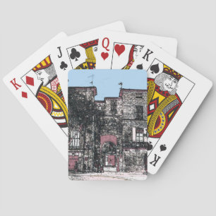 Looking towards the town Pezenas France Playing Cards