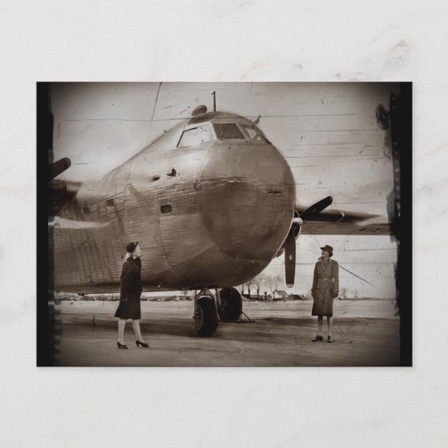 Looking Up at Bomber Postcard (Front)