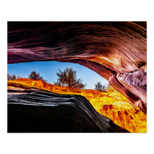 Looking Up in Peekaboo Canyon Glossy Poster