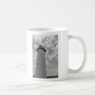 Looking Up Manistee Lighthouse Grayscale Coffee Mug
