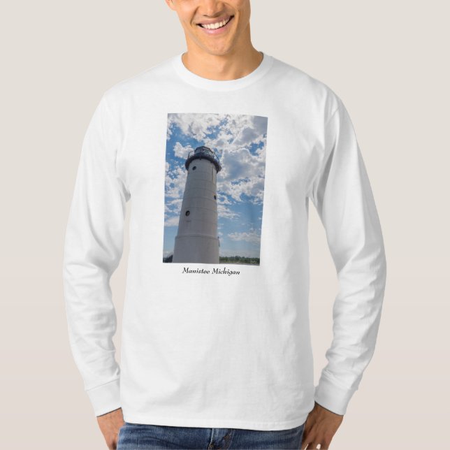 Looking Up Manistee Lighthouse T-Shirt (Front)