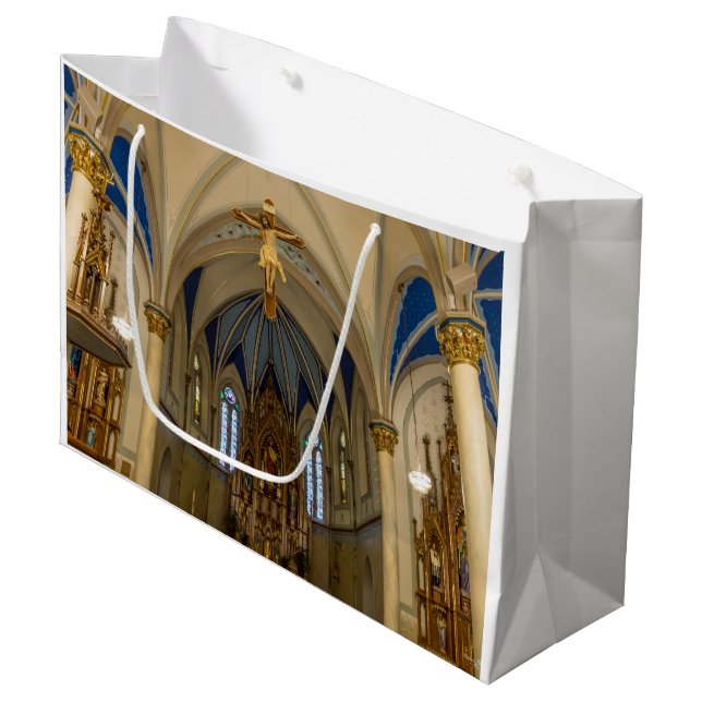 Looking Up St Peter Altar Large Gift Bag (Front Angled)