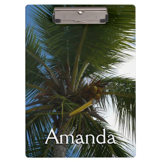 Looking Up to Coconut Palm Tree Tropical Nature Clipboard (Front)