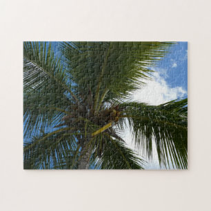 Looking Up to Coconut Palm Tree Tropical Nature Jigsaw Puzzle