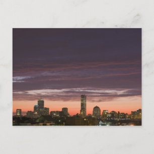 Looking west from South Boston at sunset Postcard