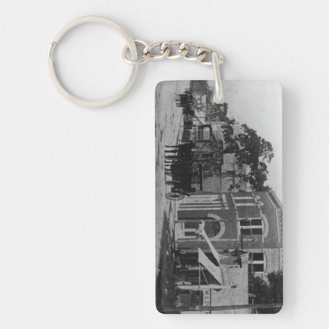 Looking West On Flagler Street Key Ring (Front)