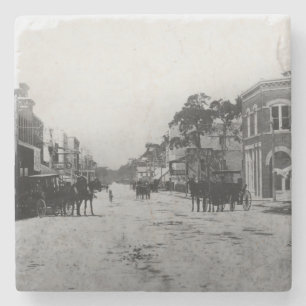 Looking West On Flagler Street Stone Coaster