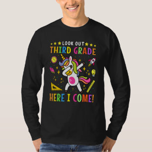 Lookout 3rd Grade Here I Come Unicorn Dab Girls Fi T-Shirt