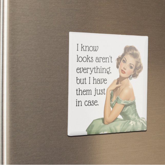 Looks Aren't everything Funny Retro Housewife Magnet (Creator Uploaded)
