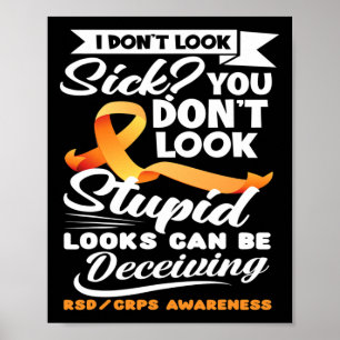 Looks Can Be Deceiving Orange Ribbon Rsd Crps Awar Poster