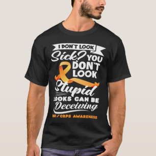 Looks Can Be Deceiving Orange Ribbon Rsd Crps Awar T-Shirt