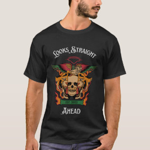 Looks Straight Ahead Skull Tiger Tattoo T-Shirt