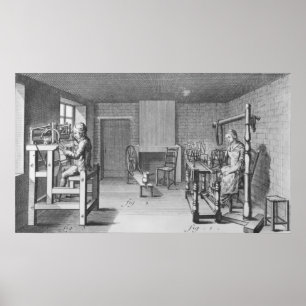 Loom for weaving stockings poster